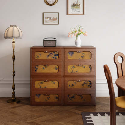 Chinese Solid Wood 2-Drawer Nightstand