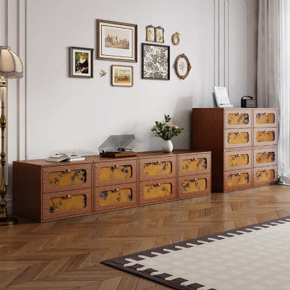 Chinese Solid Wood 2-Drawer Nightstand