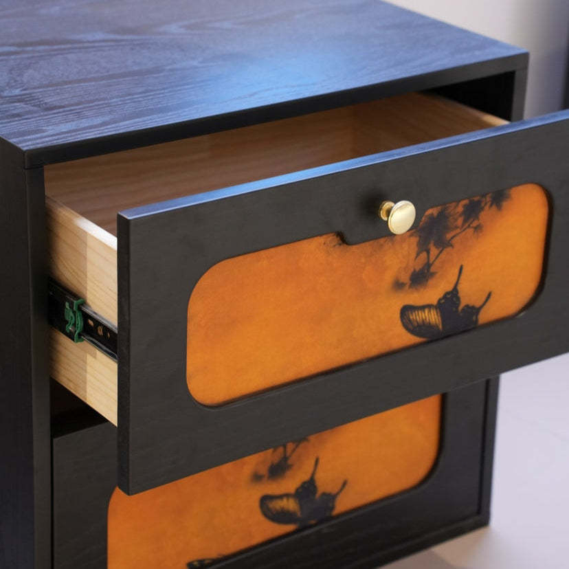 Chinese Solid Wood 2-Drawer Nightstand