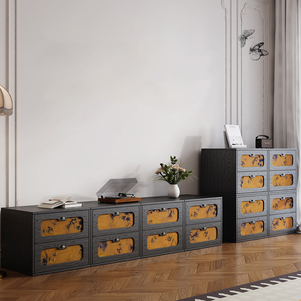 Chinese Solid Wood 2-Drawer Nightstand