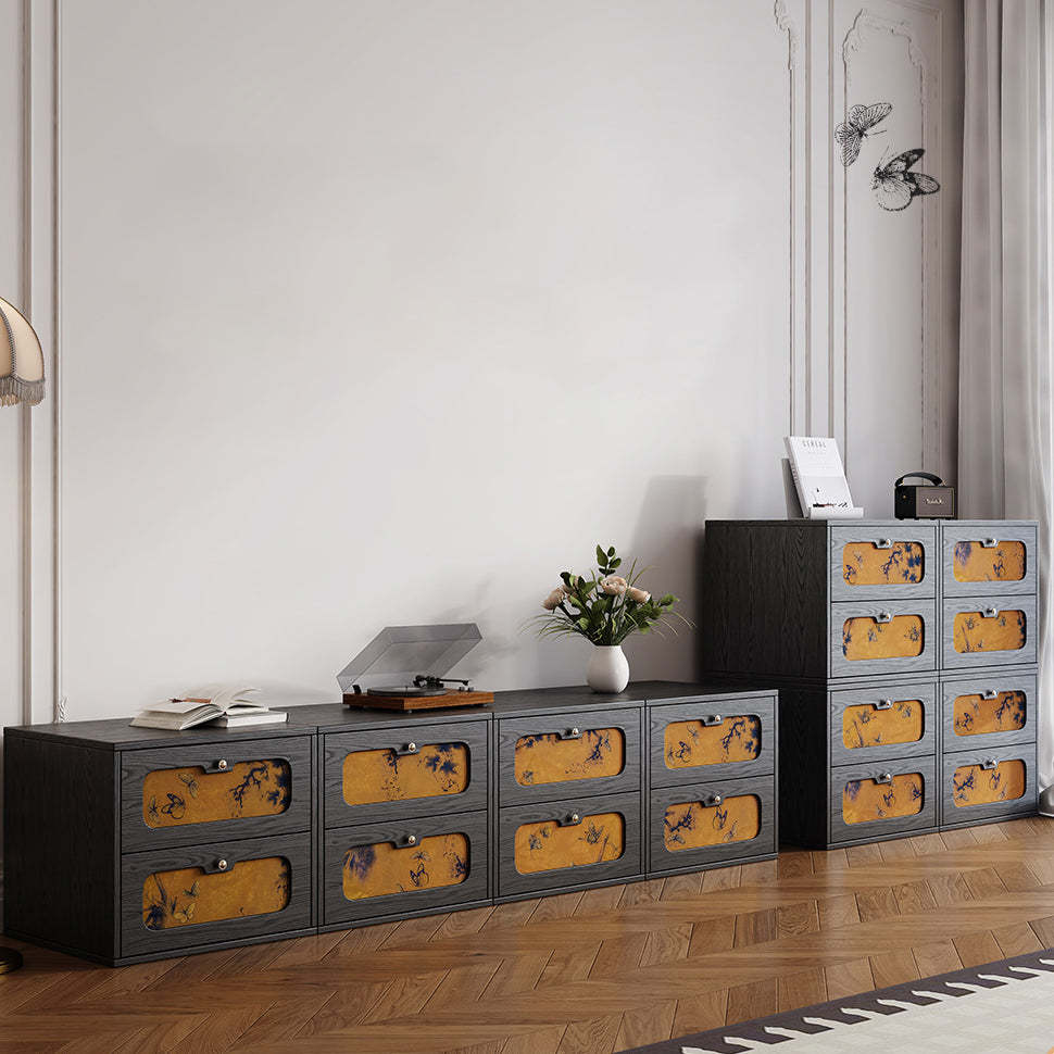 Chinese Solid Wood 2-Drawer Nightstand