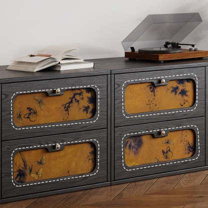 Chinese Solid Wood 2-Drawer Nightstand