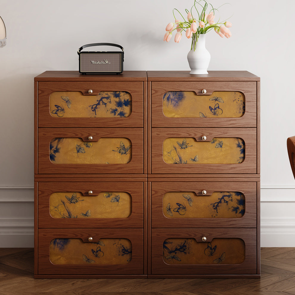 Chinese Solid Wood 2-Drawer Nightstand
