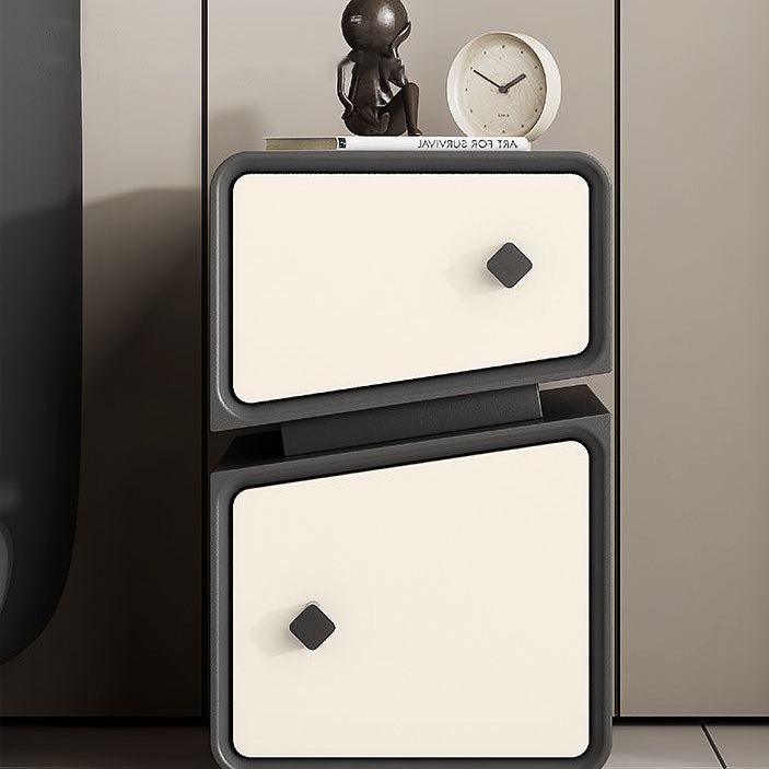 Minimalist Solid Wood 2-Drawer Nightstand