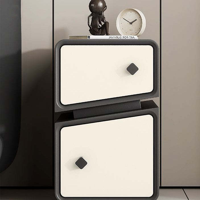 Minimalist Solid Wood 2-Drawer Nightstand