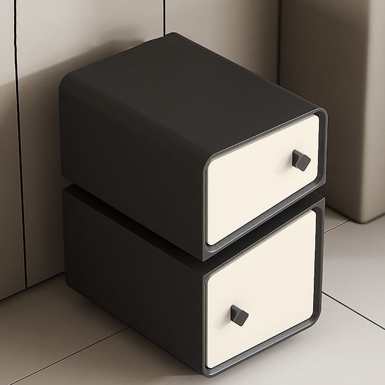 Minimalist Solid Wood 2-Drawer Nightstand — White