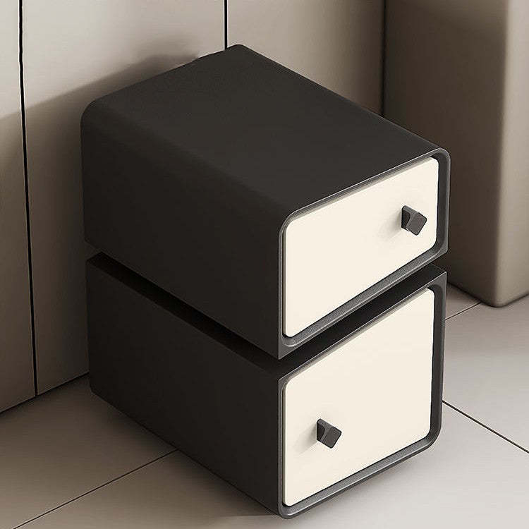 Minimalist Solid Wood 2-Drawer Nightstand — White