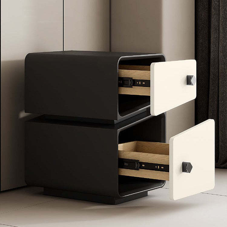 Minimalist Solid Wood 2-Drawer Nightstand