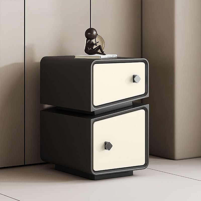 Minimalist Solid Wood 2-Drawer Nightstand