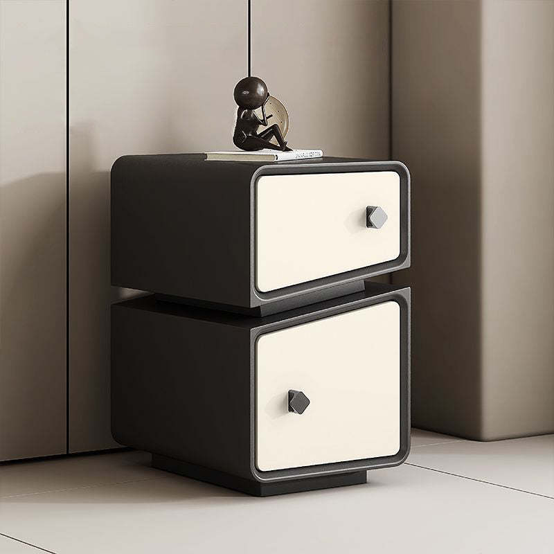 Minimalist Solid Wood 2-Drawer Nightstand