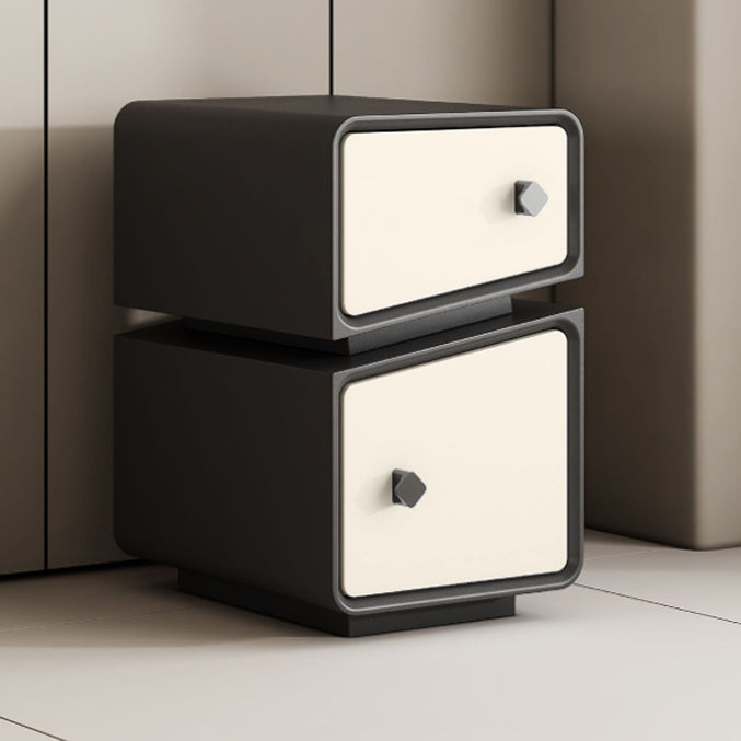 Minimalist Solid Wood 2-Drawer Nightstand