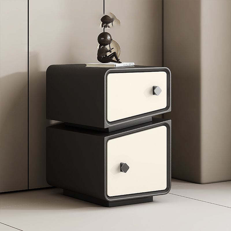Minimalist Solid Wood 2-Drawer Nightstand
