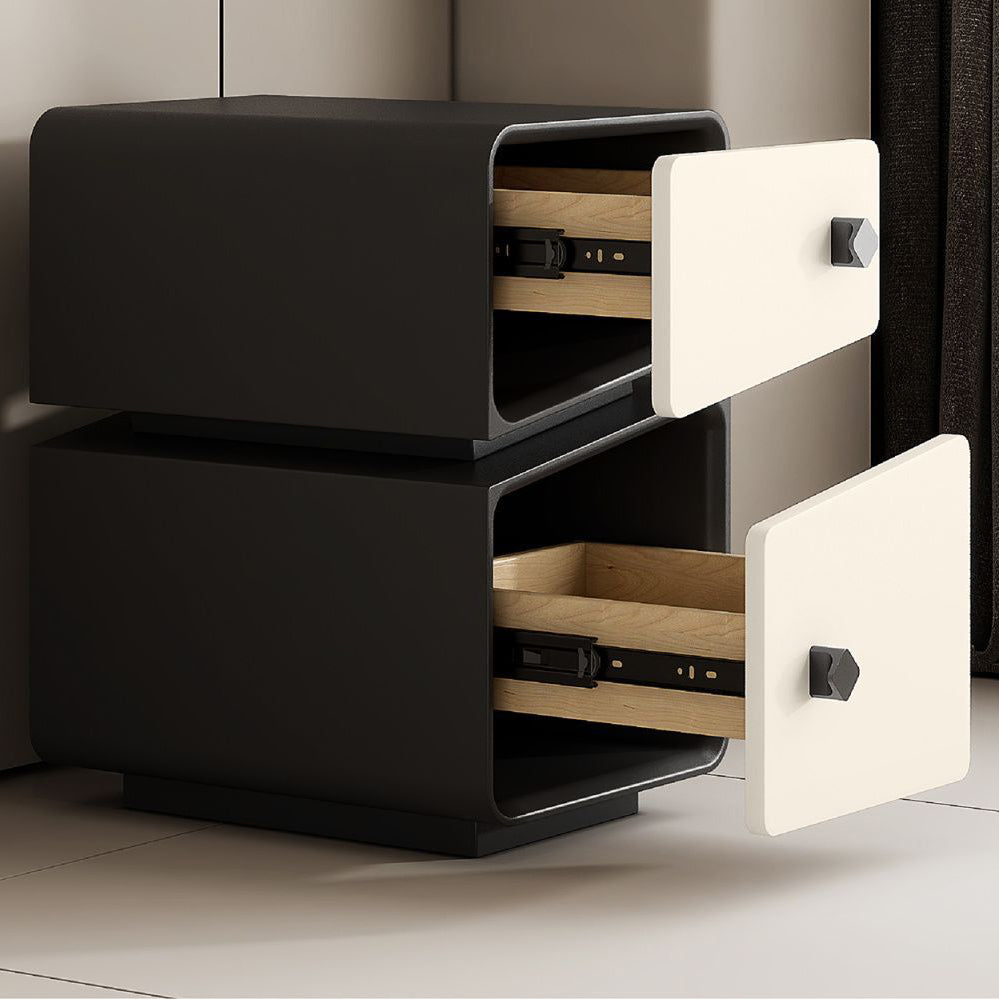 Minimalist Solid Wood 2-Drawer Nightstand