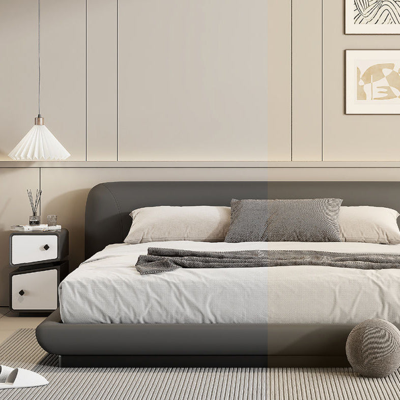 Minimalist Solid Wood 2-Drawer Nightstand — Black