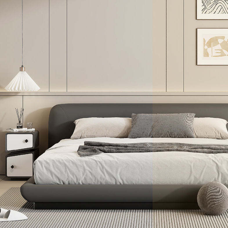 Minimalist Solid Wood 2-Drawer Nightstand — Black