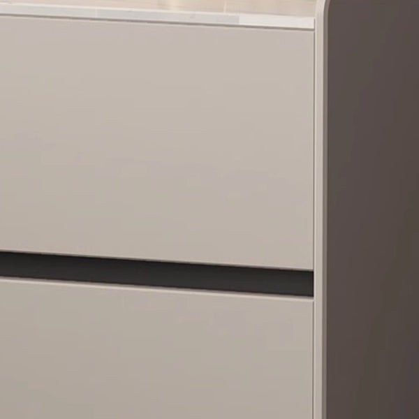 Minimalist Slab Wood 2-Drawer Nightstand — Dark Sky Grey