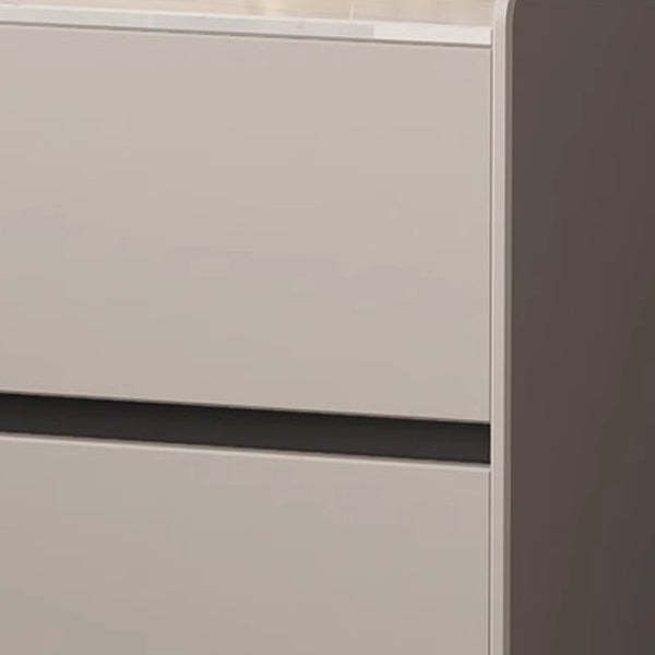 Minimalist Slab Wood 2-Drawer Nightstand — Dark Sky Grey