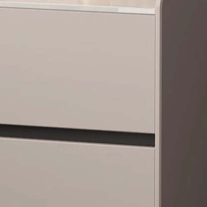 Minimalist Slab Wood 2-Drawer Nightstand — Dark Sky Grey