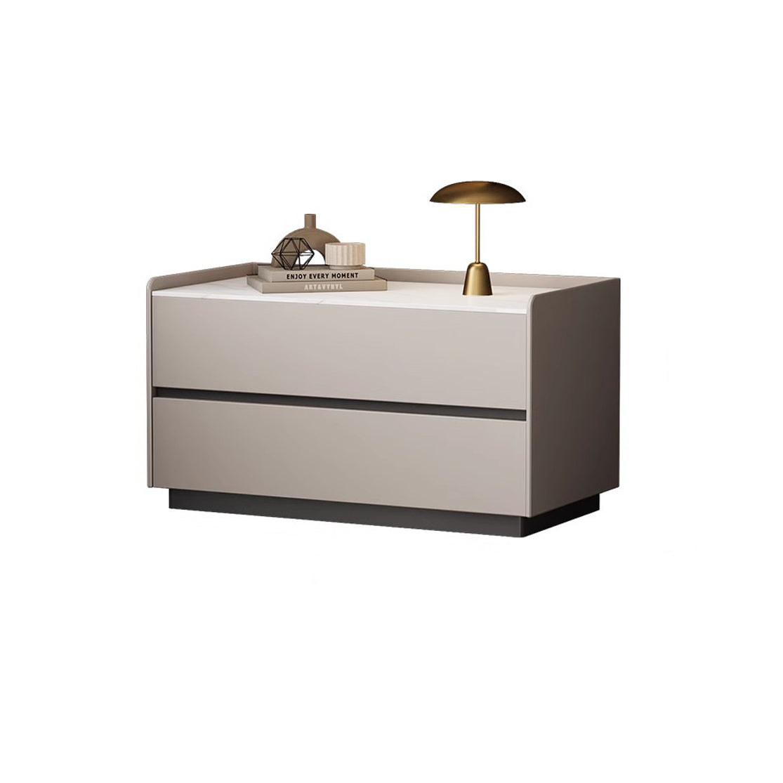 Minimalist Slab Wood 2-Drawer Nightstand