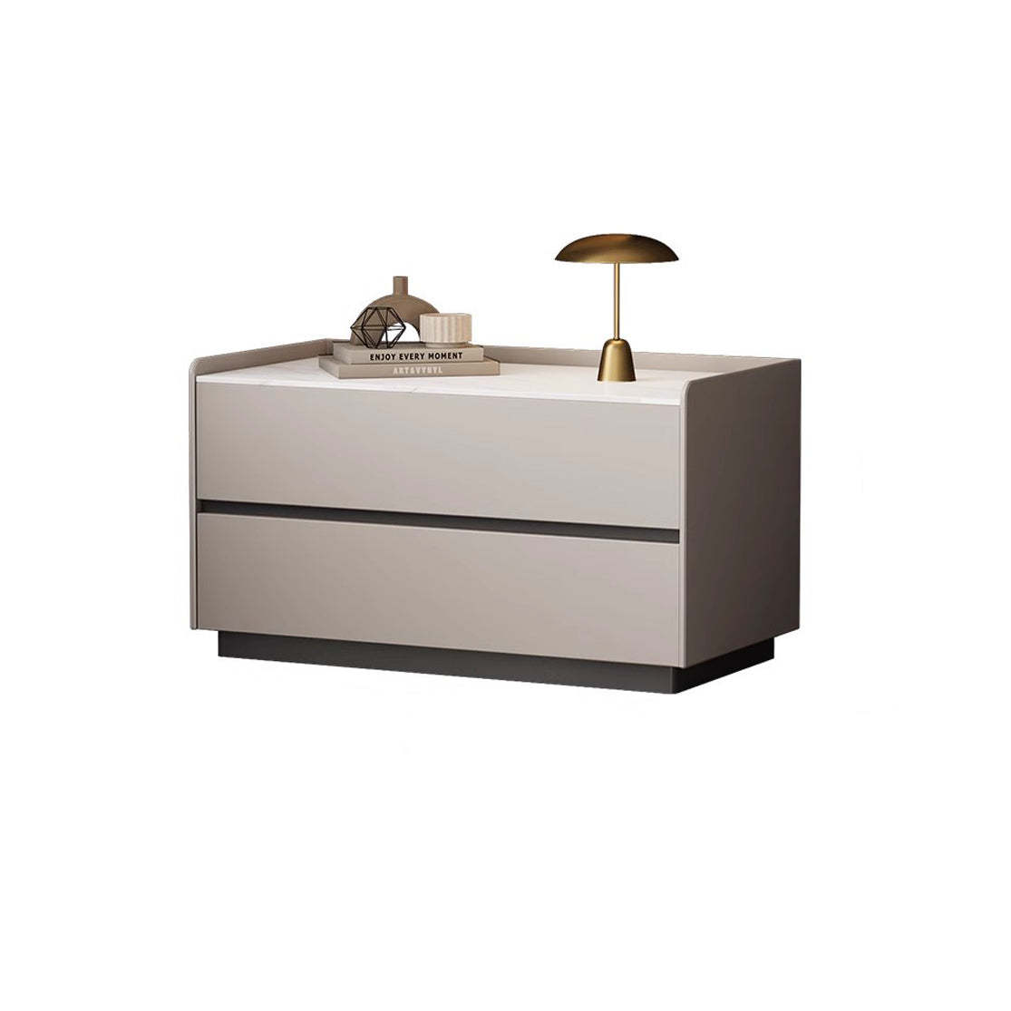 Minimalist Slab Wood 2-Drawer Nightstand