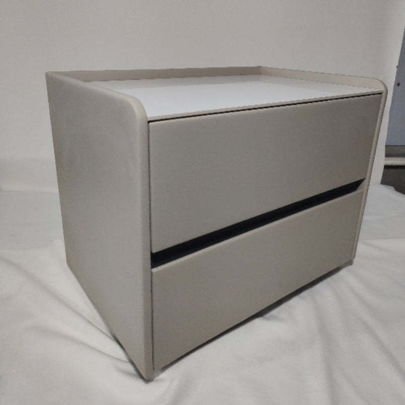 Minimalist Slab Wood 2-Drawer Nightstand