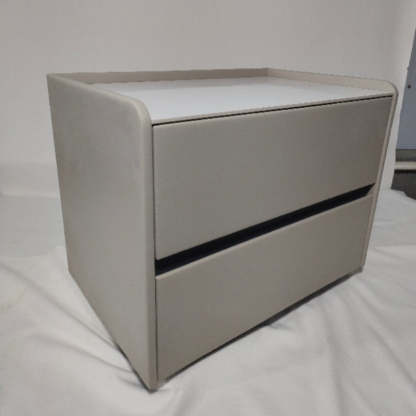 Minimalist Slab Wood 2-Drawer Nightstand