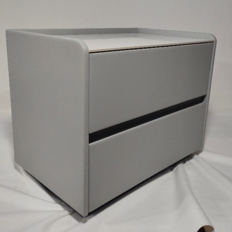 Minimalist Slab Wood 2-Drawer Nightstand