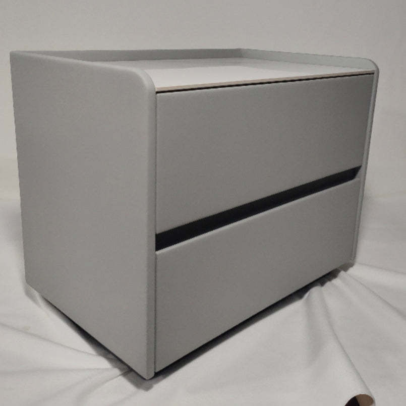 Minimalist Slab Wood 2-Drawer Nightstand