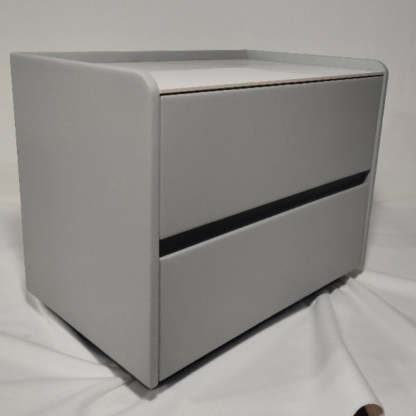 Minimalist Slab Wood 2-Drawer Nightstand
