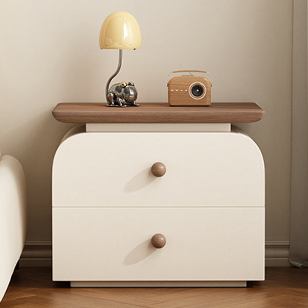 Mid-Century Wood 2-Drawer Nightstand