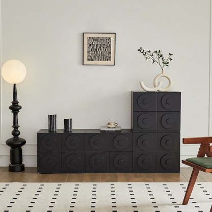 Retro Solid Wood 1-Drawer 1-Cabinet Square Nightstand