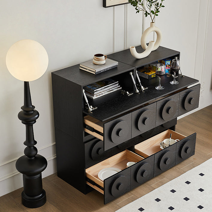 Lighom retro solid 1-cabinet wood nightstands