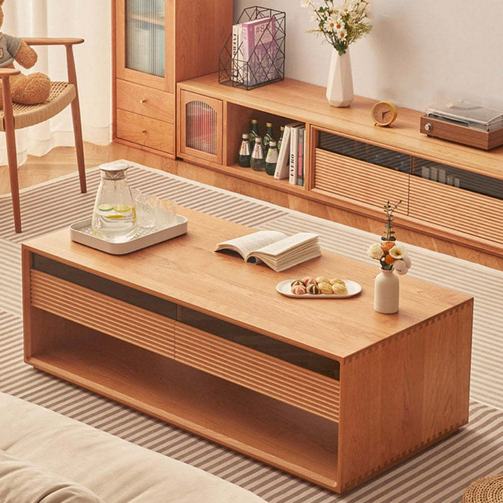 Nordic Pine Coffee Table 2-Drawer 2-Cabinet — Pine