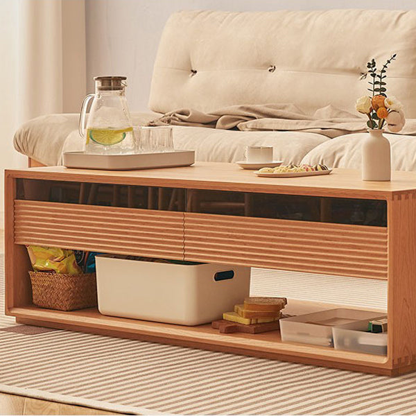 Nordic Pine Coffee Table 2-Drawer 2-Cabinet — Pine