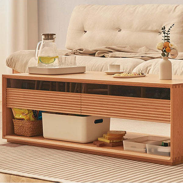 Nordic Pine Coffee Table 2-Drawer 2-Cabinet — Pine
