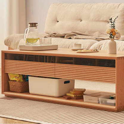 Nordic Pine Coffee Table 2-Drawer 2-Cabinet — Pine