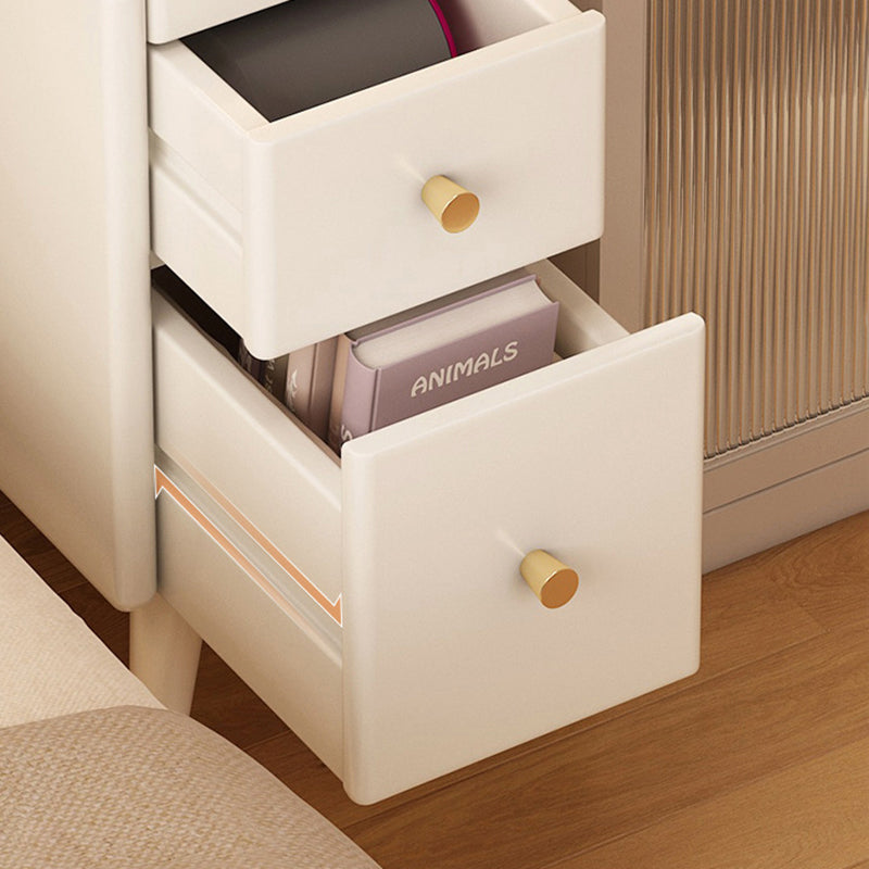 Nordic Rubber Wood Narrow 2-Drawer 1-Cabinet Nightstand