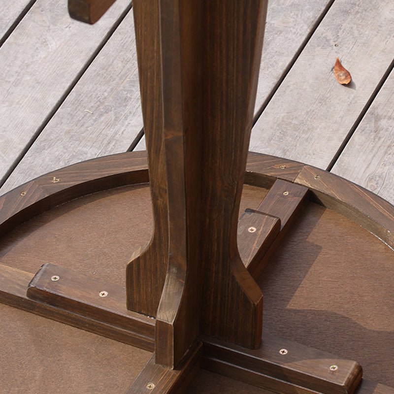 Retro Wood Iron Round Coffee Chair Set