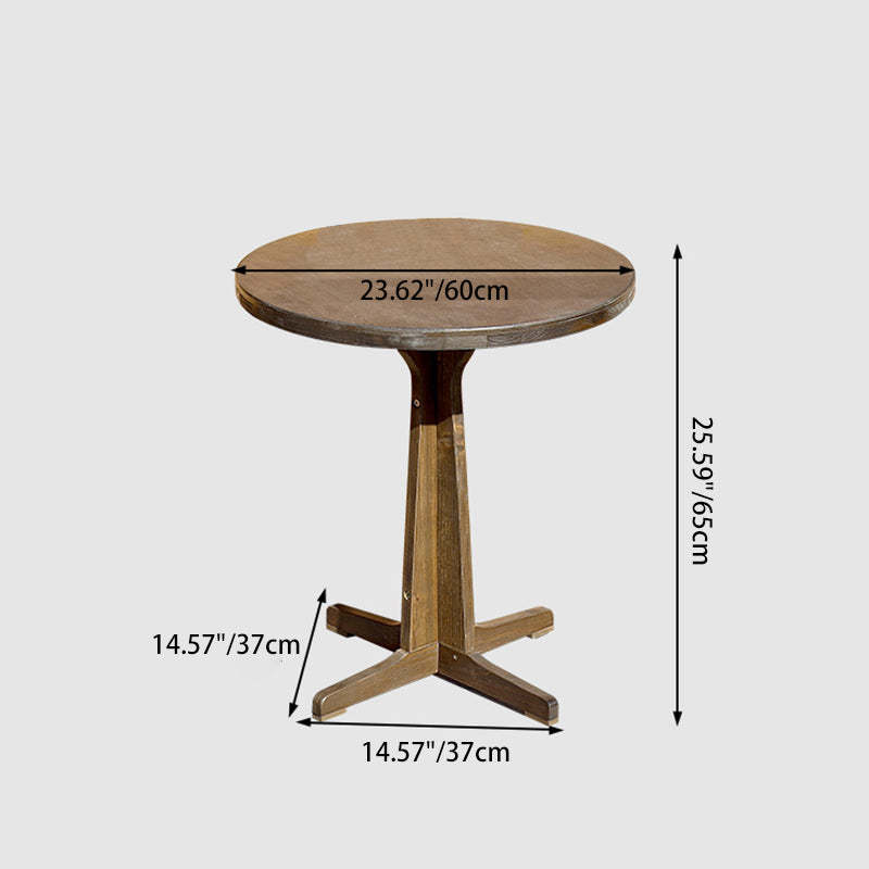 Retro Wood Iron Round Coffee Chair Set