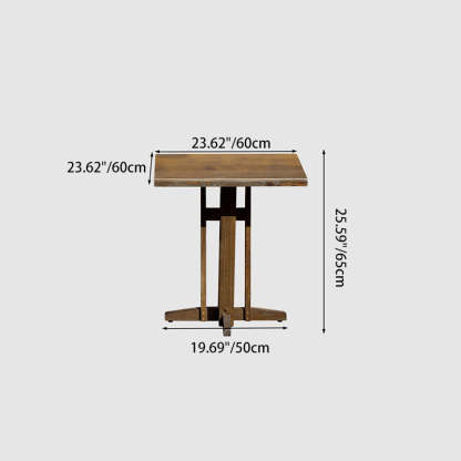 Retro Wood Iron Round Coffee Chair Set