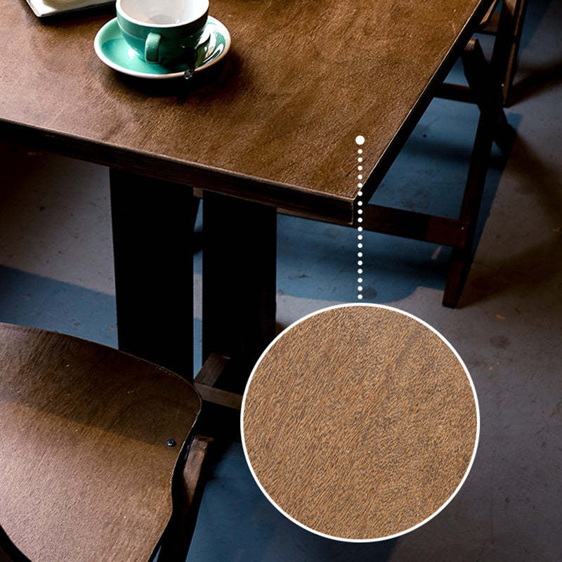 Retro Wood Iron Round Coffee Chair Set