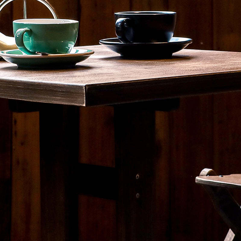 Retro Wood Iron Round Coffee Chair Set