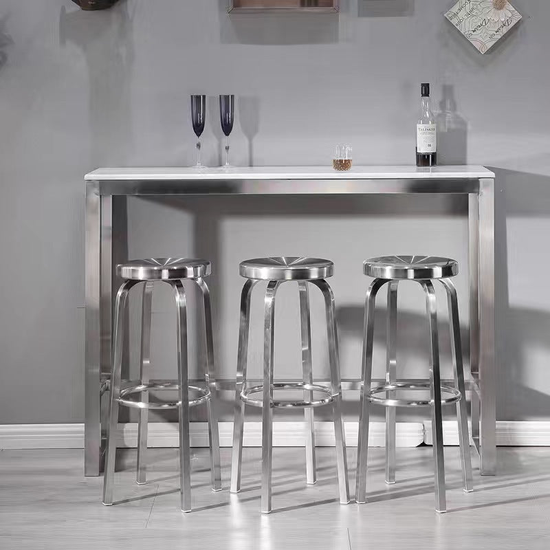 Industrial Steel Round Coffee Table and Stool Set