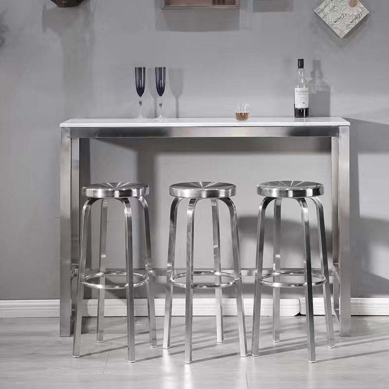 Industrial Steel Round Coffee Table and Stool Set