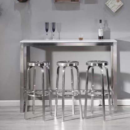 Industrial Steel Round Coffee Table and Stool Set