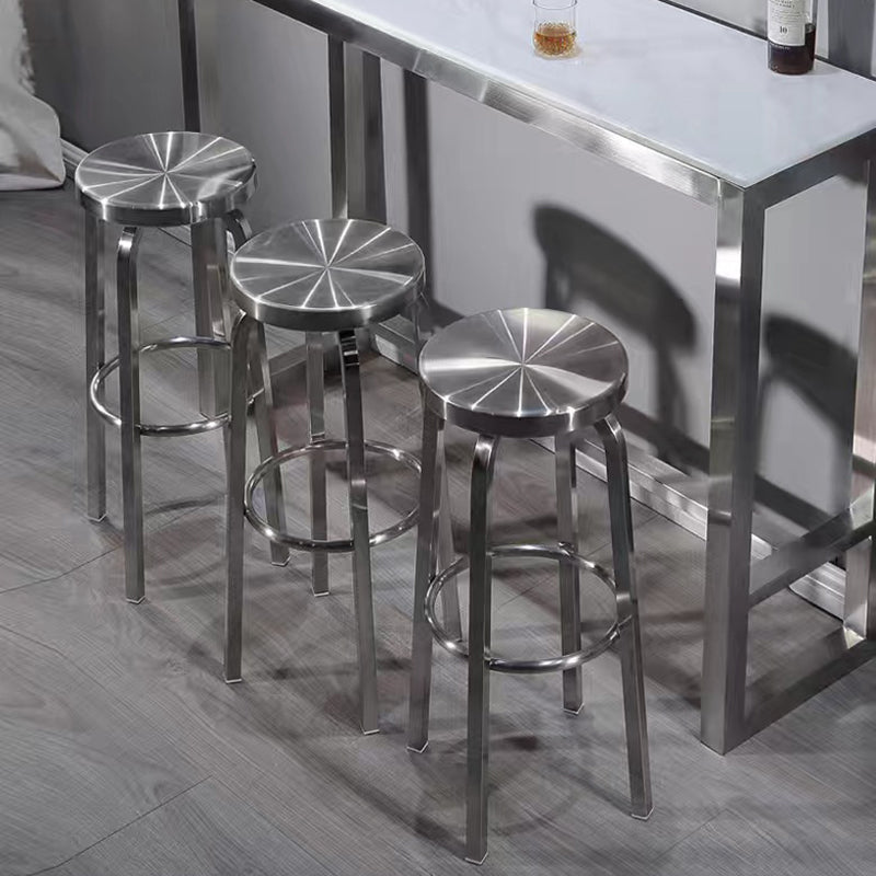Industrial Steel Round Coffee Table and Stool Set