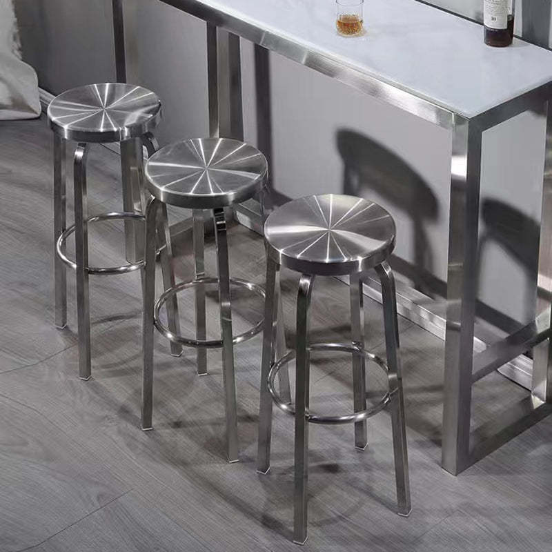 Industrial Steel Round Coffee Table and Stool Set