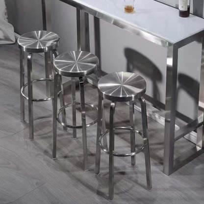 Industrial Steel Round Coffee Table and Stool Set