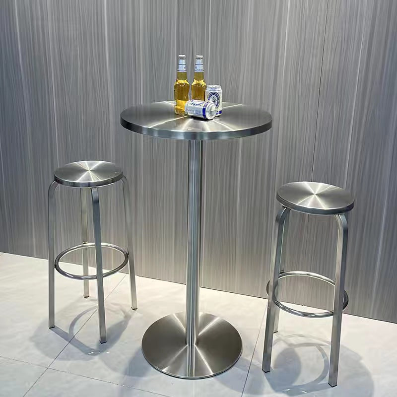 Industrial Steel Round Coffee Table and Stool Set — Stool