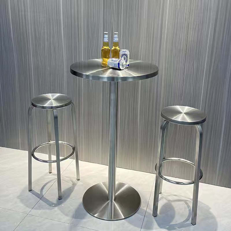 Industrial Steel Round Coffee Table and Stool Set — Stool